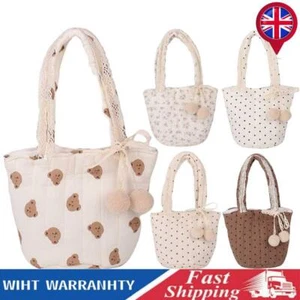 Tote Bag for Boys Girls Cute Floral Shoulder Bag Cotton Grocery Bag Clutch Purse - Picture 1 of 22