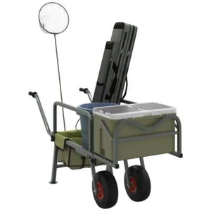 Carrello da Pesca Verde con 2Ruote Acciaio Verniciato a Polvere - Foto 1 di 9