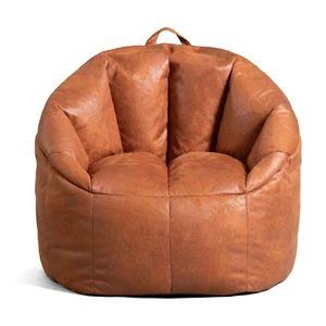Big Leather Bean Bag Chair - Picture 1 of 4