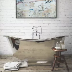 BC Designs Nickel Freestanding Boat Bath 1500mm x 725mm - Picture 1 of 2