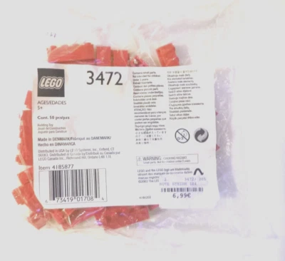 Lego 3472 vierer Steine Rot, 50 Steine im Beutel, Neu - Bild 1 von 2