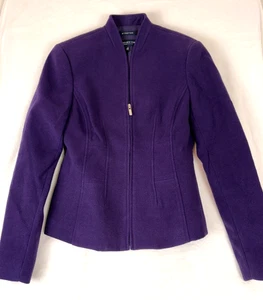 Giacca donna Jones New York taglia 4 Petite maniche lunghe viola zip davanti - Foto 1 di 11