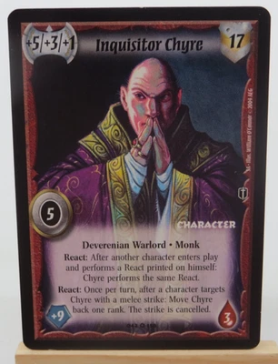 WARLORD Saga of the Storm CCG Deverenian Character Card INQUISITOR CHYRE 042/158 - Image 1 of 2