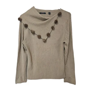 Suéter acanalado Cyrus para mujer talla grande beige/marrón suave usado en excelente estado - Imagen 1 de 6