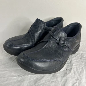 Clarks In Motion Loafers Slip On Black Leather Casual 65757 Women Size 7M - Picture 1 of 10