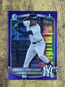 2025 Bowman Chrome Mani Cedeno Purple Refractor 1st Bowman /250 Yankees BCP-199 - Bild 1 von 2