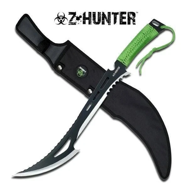 Zombie Z Hunter Machete Stainless Apocalypse Sword BIOHAZARD Slayer Green 020 - Image 1 of 1