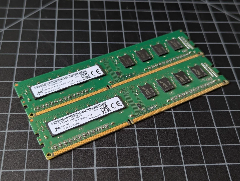 2x - Micron 4GB MT8KTF51264AZ 4GB DDR3 Desktop Memory Module PC3L-12800U - Image 1 of 1