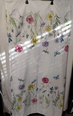 Cloth Tablecloth 58x 116 Rectangle  100% Polyester Blend Butterflies Dragonflies - Image 1 of 4