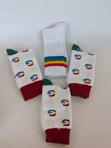 4 Pair Google Crew Socks One Size Fits Most NEW - Picture 1 of 1