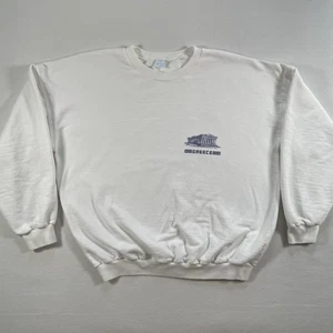 Vintage Greece Sweatshirt Mens XL White Bon Set Parthenon Graphic Souvenir 80s - Picture 1 of 10