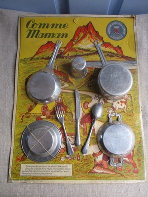 DINETTE ANCIENNE EN ALUMINIUM SUR CARTON D'ORIGINE / TBE - Photo 1/4