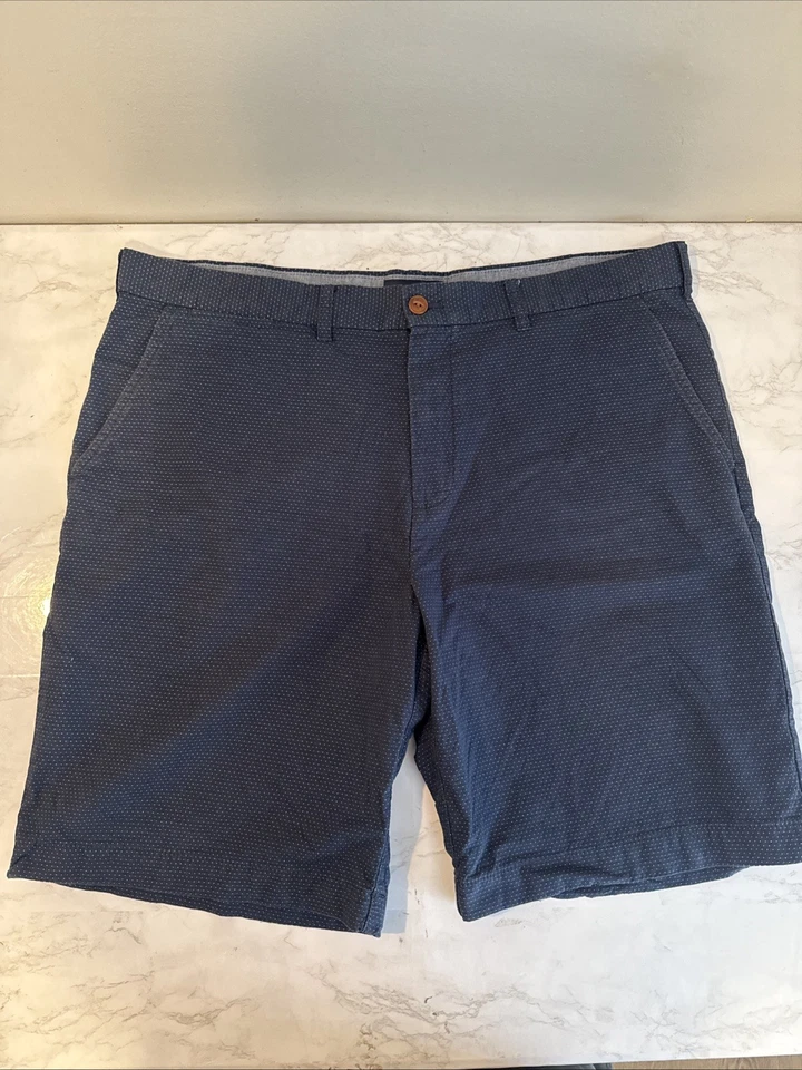 Tommy Hilfiger Men's Classic Check Flat Shorts Navy Blue Sz 40 - Image 1 of 4
