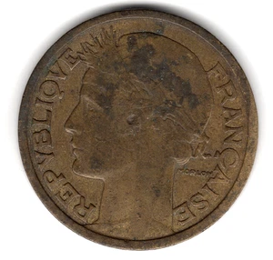 1937 Repvbliqve Francaise 2 Francs coin - Picture 1 of 2