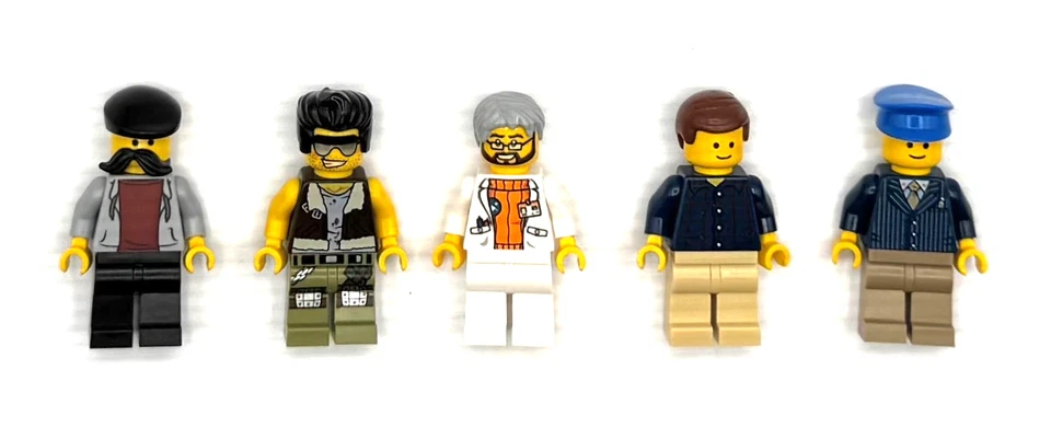 Mixed Lot of 5 Genuine LEGO Minifigures City Conductor Doctor Artist - Image 1 of 1