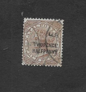 SELLO DE RECARGO MARRÓN NATAL 1891 QV 2 1/2d sobre 4d SG 109 GU c£18+ - Imagen 1 de 2