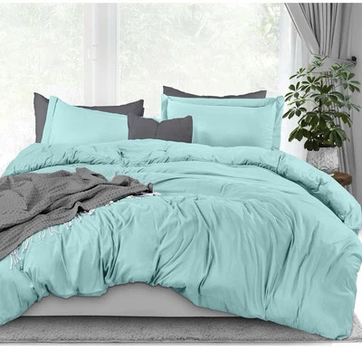 Utopia Bedding Duvet Cover King Size - 1 Duvet Cover 2 Pillow Shams-SPA Blue - Image 1 of 4