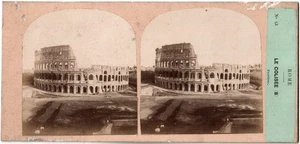 Italie.Rome.Le Colisée Ext.Photo Stereo colorisée.Furne fils et H.Tournier.1860. - Imagen 1 de 4