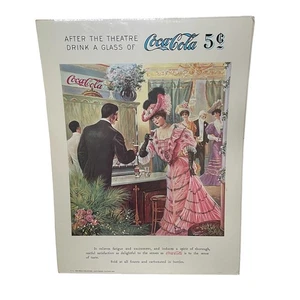 1975 COCA-COLA AFTER THE THEATRE LITHO POSTER 18” X 24” Sealed NOS Vtg - Picture 1 of 5