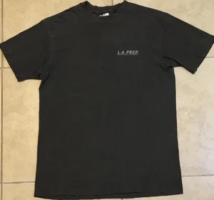 Vtg 80s LA Prep Faded Shirt L USA Grunge Biker Punk Skate Surf Trucker Track 90s - Picture 1 of 13