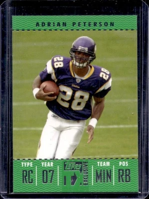 2007 Topps TX Exclusive Adrian Peterson RC Rookie #/399 Vikings - Image 1 of 2