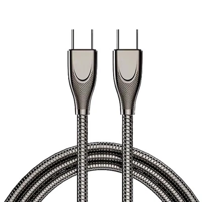 金属USB-C转USB-C线Chew Proof-3.3英尺60瓦PD快速充电和数据同步电缆 — 第 1/4 张图片