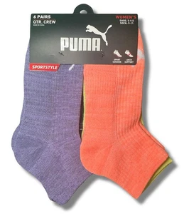 PUMA CALCETINES MUJER - CORTE CUARTO 253 - ACANALADO MORADO NEÓN - ZAPATO TALLA 5-9.5 - PACK 6 - Imagen 1 de 2