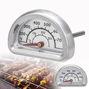 For BBQ Oven Use Stainless Steel Bimetallic Thermometer Dual Scale Reading - Picture 1 of 8