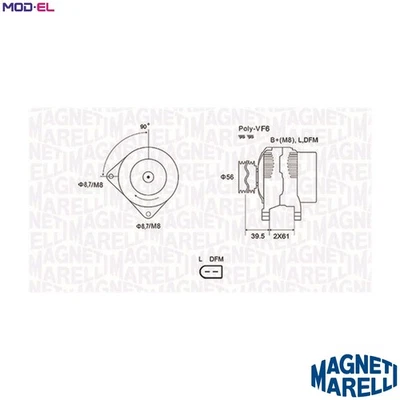 ALTERNATOR 063731912010 FOR SKODA VW CC/PASSAT/SEDAN/GRANDE CADDY/IV/Box/MPV - Image 1 of 4