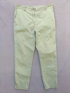 M&S Chino Size 10 Green Women's Tapered Short 28" Leg Cotton Stretch High Rise - Picture 1 of 9