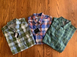 EDDIE BAUER Pack It Tech Seersucker Button Down S/S SHIRT Size M (3 Colors) NWT - Picture 1 of 8
