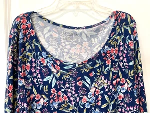 Talbots T-Shirt geblümt blau Damen Langarmshirt 2X - Bild 1 von 4