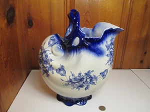 Staffordshire England Ironstone 12" Flo blau Blumen Kammer Bad Wasserkrug - Bild 1 von 8