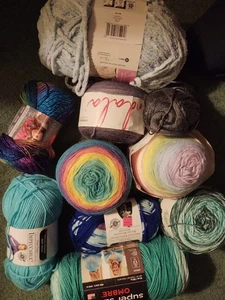 Huge Lot Of Mixed Yarn- New & Used, Many Colors, Patterns, Materials 19 lbs - Picture 1 of 22
