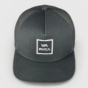 VA RVCA Truckermütze schwarz Druckknopflasche verstellbar Netzrücken Baseballkappe - Bild 1 von 12