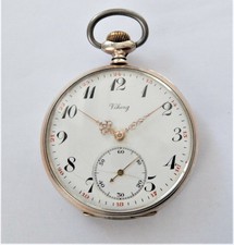1900 GOLD & SILVER CASED 15 JEWELLED SWISS LEVER VIKING POCKET WATCH WORKING