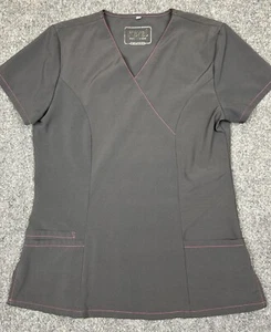 Revel Premium Stretch Grey Scrub Top - Size Small - nursing and/or vet tech - Picture 1 of 8