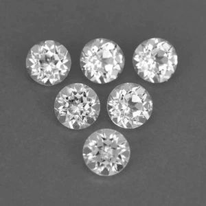 Wholesale Lot of 6mm Round Facet Natural White Topaz Loose Calibrated Gemstone - Picture 1 of 9