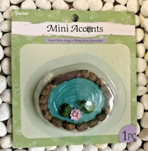 FAIRY GARDEN OR DOLLHOUSE MINI POND WITH FROGS 3X2 1/2 F-A - Picture 1 of 2