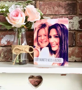 Personalised Photoblock Family Mum Dad Baby Boy Girl Birthday Wedding Pet Unique - Picture 1 of 5