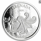 2020 Grenada 1 oz Silver Octopus BU-Proof-like .999 by Scottsdale  encapsulated