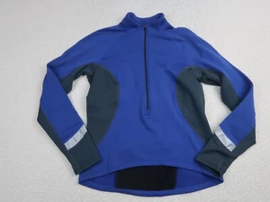REI Women's 1/4 Zip Sweater Size Medium Fitted Blue Pullover Fleece Lined Pocket - Picture 1 of 9