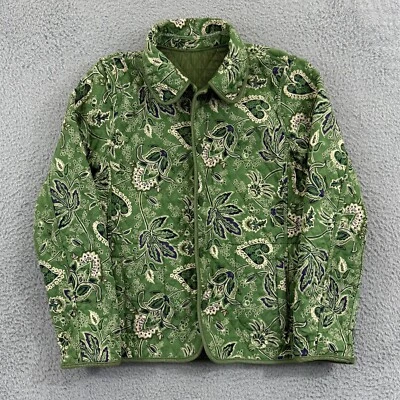 Chaqueta Vintage Blassport Mujer Pequeña Verde Cachemira Reversible Pana Botón Foto 1 de 4