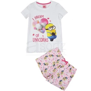 Girls Top Uk High Street Unicorn Pyjama Set Shortie Pyjamas Cotton M S L Age - Picture 1 of 2