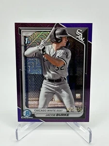 2024 Bowman Chrome Mega Jacob Burke #BCP-116 1° RC Viola Mojo /250 White Sox - Foto 1 di 2
