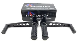 1971-90 Rear Foot Pegs & Levers Black Cafe Racer Honda CB650 CB750 CB900 BMW R45 - Picture 1 of 2