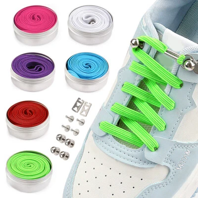 3 pares de cordones elásticos sin ataduras cierre rápido 7 colores planos | - Imagen 1 de 4