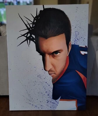 Tim Tebow Oil Painting Canvas Acrylic Florida Gators Jesus Broncos Rookie RC #15 - Image 1 of 3