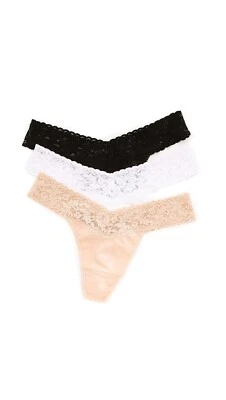 Paquete de 3 tangas de algodón orgánico Hanky Panky de tiro original L65649 para mujer talla única Foto 1 de 4