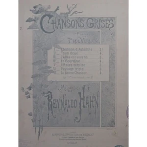 HAHN Reynaldo La Bonne Chanson Chant Piano ca1890 - Imagen 1 de 4